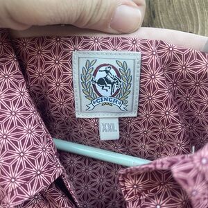 Cinch Men's Maroon Geometric Shirt